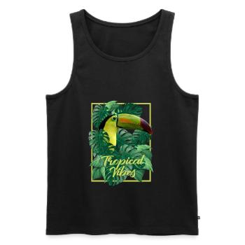 Toucan Tucan Tropical Bird Cool Jungle Animal Gift - Débardeur bio Premium Homme - noir - Devant - Michal (187cm)