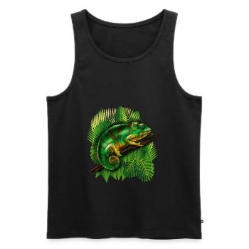 Cadeau tropical de lézard cool animal caméléon jungle - Débardeur bio Premium Homme - noir - Devant - AI Model Male 178 light (178cm)