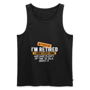 Retirement Funny Retired Pension Perfect Gift - Men's Premium Organic Tank Top - black - Front - Michal (187cm)