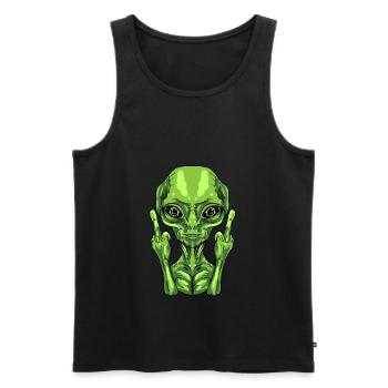 Alien Ufo Aliens Space Monster Lustiges perfektes Geschenk - Männer Premium Bio Tank Top - Schwarz - Vorne - Michal (187cm)