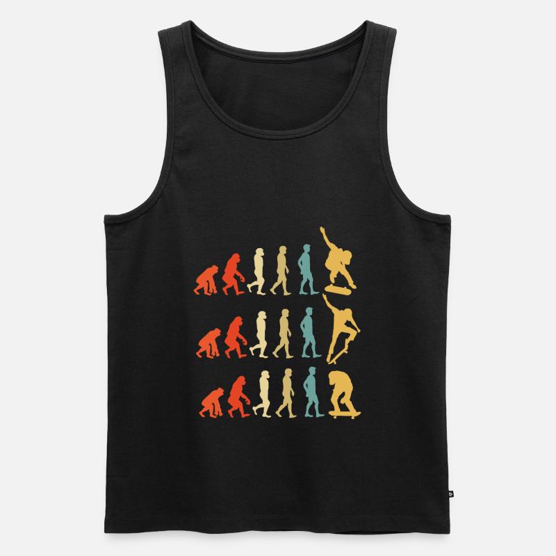 Skateboard Evolution Gift - Men's Premium Organic Tank Top - black