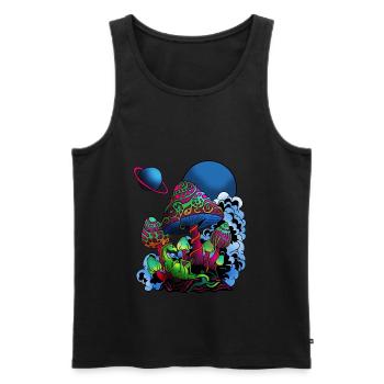 Psychedelic Magic Muschrooms Trippy Shrooms Cadeau - Débardeur bio Premium Homme - noir - Devant - Michal (187cm)