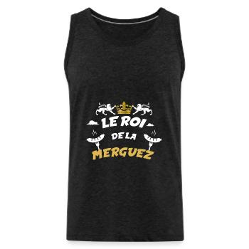 Le roi de la merguez humour barbecue papa - Débardeur bio Premium Homme - charbon - Devant - Alexander (188cm)