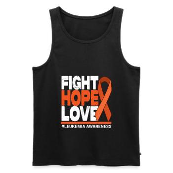 Fight Hope Love - Leukemia Awareness - Men's Premium Organic Tank Top - black - Front - Michal (187cm)