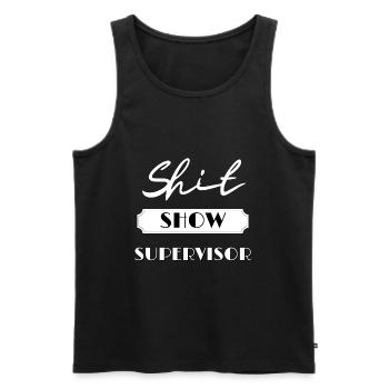 Funny Shit Show Supervisor Sarkastisch Distressed - Männer Premium Bio Tank Top - Schwarz - Vorne - AI Model Male 178 light (178cm)