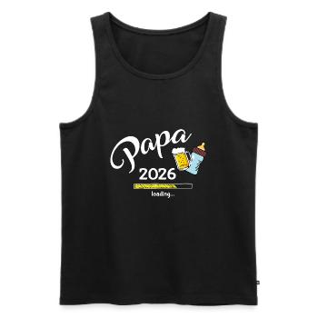 Papa 2026 Loading Gamer Werdender Papa - Männer Premium Bio Tank Top - Schwarz - Vorne - Michal (187cm)