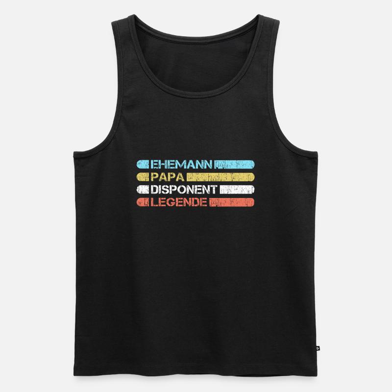 Papa der Disponent - Männer Premium Bio Tank Top - Schwarz