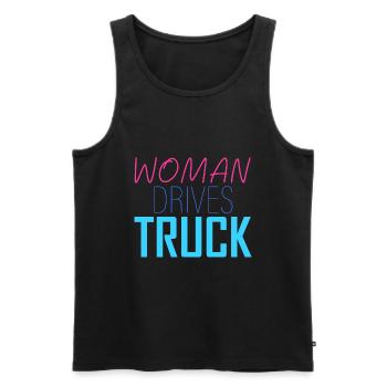 Woman drives truck - Men's Premium Organic Tank Top - black - Front - Michal (187cm)