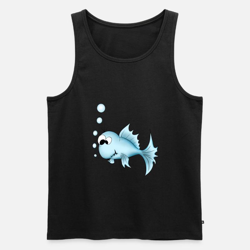 Fisch - Männer Premium Bio Tank Top - Schwarz