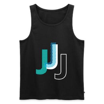 J - Männer Premium Bio Tank Top - Schwarz - Vorne - AI Model Male 178 light (178cm)
