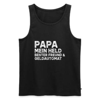 Papa Mein Held Bester Freund & Geldautomat - Männer Premium Bio Tank Top - Schwarz - Vorne - Michal (187cm)