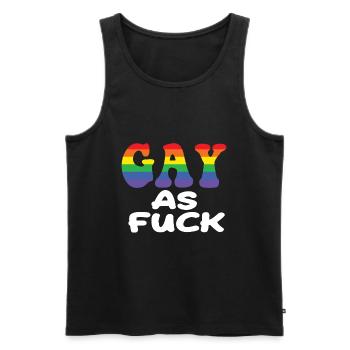 Gay - Männer Premium Bio Tank Top - Schwarz - Vorne - Michal (187cm)