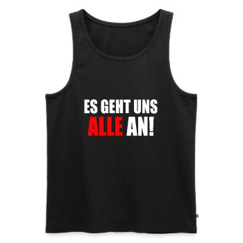 Es geht uns alle an - Männer Premium Bio Tank Top - Schwarz - Vorne - AI Model Male 178 light (178cm)