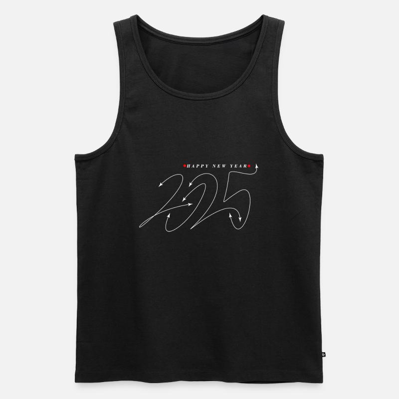 Neujahr 2025 Glück - Männer Premium Bio Tank Top - Schwarz