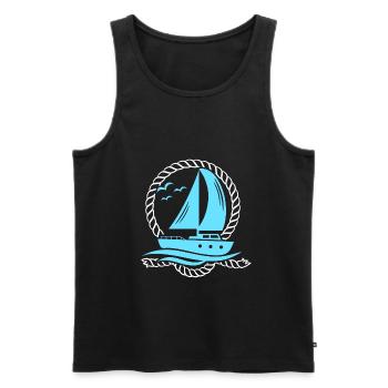 Sailboat Boat rope Sailing Boater Sailor - Men's Premium Organic Tank Top - black - Front - AI Model Male 178 light (178cm)