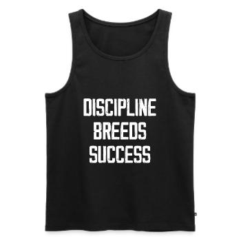 Discipline Breeds Success - Men's Premium Organic Tank Top - black - Front - AI Model Male 178 light (178cm)