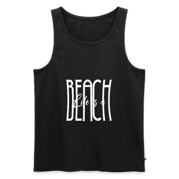 Das Leben ist besser am Strand Beach Geschenk Fun - Männer Premium Bio Tank Top - Schwarz - Vorne - AI Model Male 178 light (178cm)
