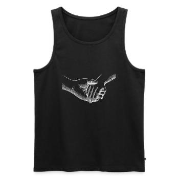 Hände halten Liebe Paar Skizze - Männer Premium Bio Tank Top - Schwarz - Vorne - Michal (187cm)