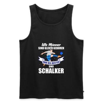 Nur die Besten sind Schalker Geschenkidee - Männer Premium Bio Tank Top - Schwarz - Vorne - Michal (187cm)