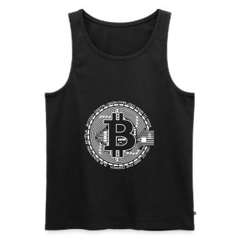 Bitcoin - Men's Premium Organic Tank Top - black - Front - Michal (187cm)