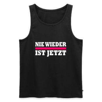 Nie wieder ist jetzt - Männer Premium Bio Tank Top - Schwarz - Vorne - Michal (187cm)