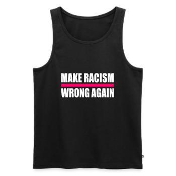make racism wrong again - Débardeur bio Premium Homme - noir - Devant - AI Model Male 178 light (178cm)