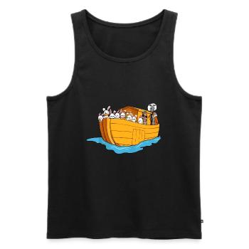 Noah Arche Boot Hasen - Männer Premium Bio Tank Top - Schwarz - Vorne - AI Model Male 178 light (178cm)