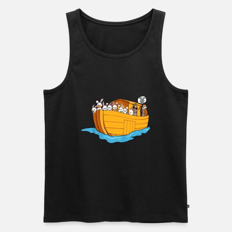 Noah Arche Boot Hasen - Männer Premium Bio Tank Top - Schwarz