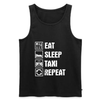Eat Sleep Taxi Repeat Taxifahrer Geschenk - Männer Premium Bio Tank Top - Schwarz - Vorne - AI Model Male 178 light (178cm)
