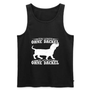 Dackel Dackelhund leben ohne Dackel ist möglich ab - Männer Premium Bio Tank Top - Schwarz - Vorne - AI Model Male 178 light (178cm)