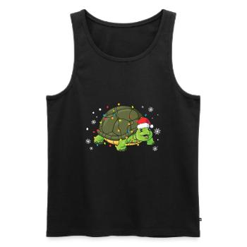Turtle Christmas - Men's Premium Organic Tank Top - black - Front - AI Model Male 178 light (178cm)