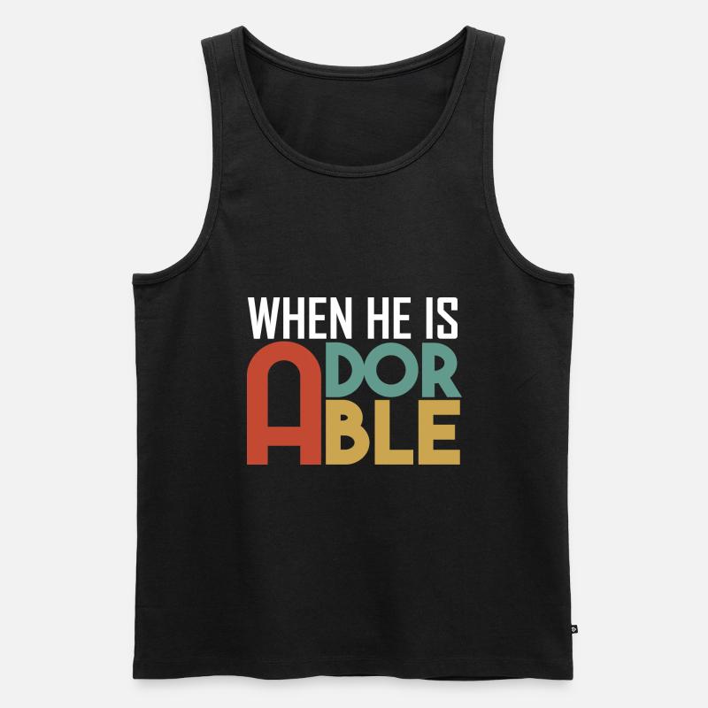 he is gorgeous - Men's Premium Organic Tank Top - black