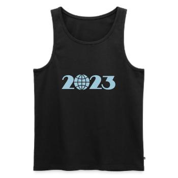 2023 Weltkugel, Globus, Weltreise - Männer Premium Bio Tank Top - Schwarz - Vorne - AI Model Male 178 light (178cm)
