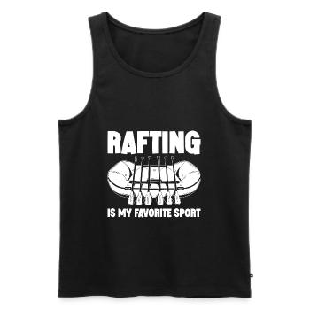 Le rafting est mon sport préféré en bateau dans les montagnes - Débardeur bio Premium Homme - noir - Devant - Michal (187cm)