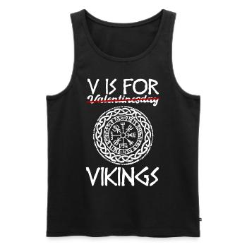 Valentinstag Wikinger Geschenk - Männer Premium Bio Tank Top - Schwarz - Vorne - AI Model Male 178 light (178cm)