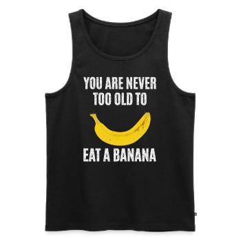 Jamais trop vieux pour la banane - Débardeur bio Premium Homme - noir - Devant - Michal (187cm)