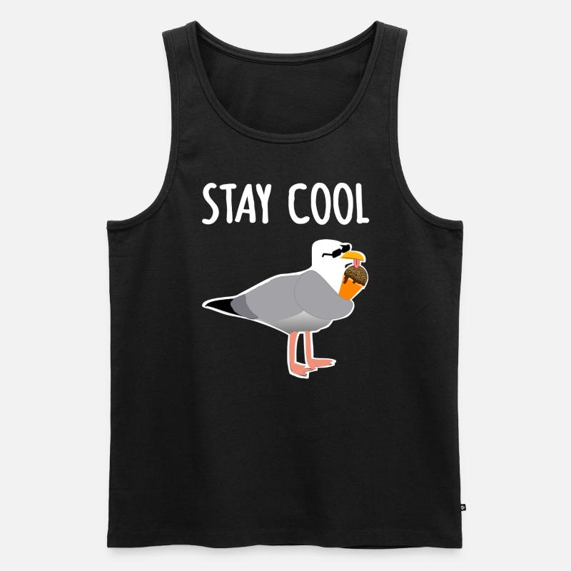 Cool Bleiben - Männer Premium Bio Tank Top - Schwarz