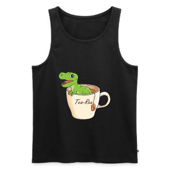 Tea-Rex Süßer T Rex Dinosaur Dino Tee Liebhaber - Männer Premium Bio Tank Top - Schwarz - Vorne - Michal (187cm)