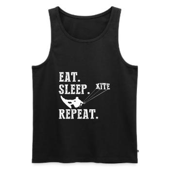 Kiteboarding Kite Kiten - Eat Sleep Kite Kitesurfe - Männer Premium Bio Tank Top - Schwarz - Vorne - Michal (187cm)
