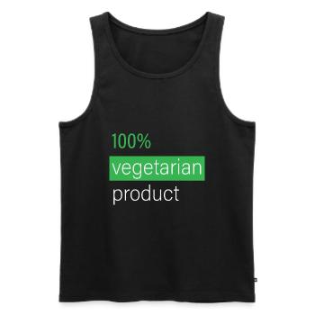 Produit 100% végétarien - Débardeur bio Premium Homme - noir - Devant - AI Model Male 178 light (178cm)