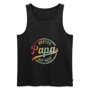 Bester Papa der Welt. - Männer Premium Bio Tank Top - Schwarz - Vorne - Michal (187cm)