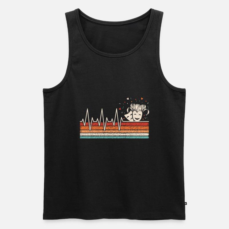 Karneval Herzschlag - Männer Premium Bio Tank Top - Schwarz