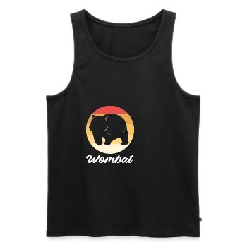 Wombat bei Sonnenuntergang. Zookeeper. Geschenk - Männer Premium Bio Tank Top - Schwarz - Vorne - Michal (187cm)