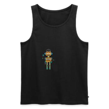 Robot Army Robotics Ingénieur Cadeau - Débardeur bio Premium Homme - noir - Devant - Michal (187cm)