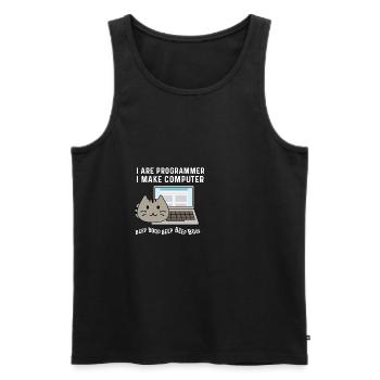 Beep Beep boop. Professor of Computer Science Gift - Men's Premium Organic Tank Top - black - Front - AI Model Male 178 light (178cm)