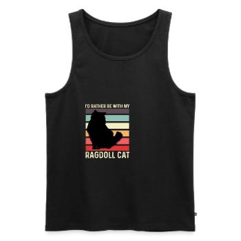 My Ragdoll Cat Lazy Person Gift - Men's Premium Organic Tank Top - black - Front - Michal (187cm)