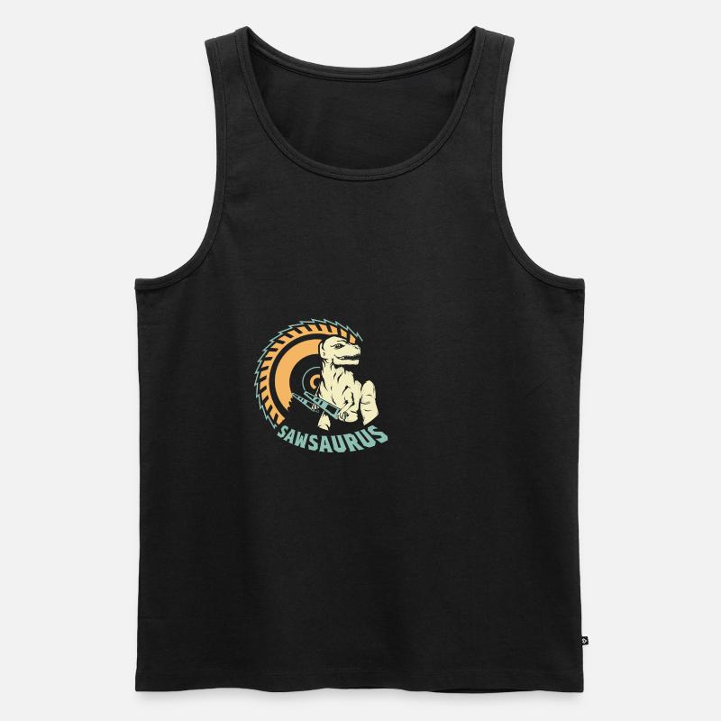 Sägebsaurus Erbauer Geschenk - Männer Premium Bio Tank Top - Schwarz
