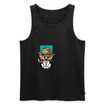 Nice Doberman Sheriff Dog Trainer Gift - Men's Premium Organic Tank Top - black - Front - AI Model Male 178 light (178cm)