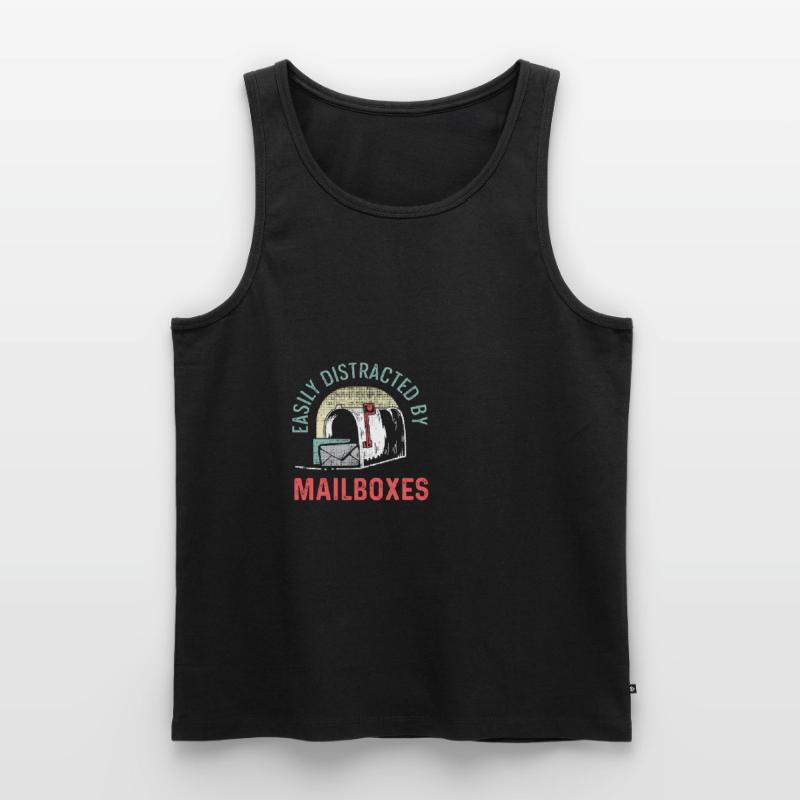 Distracted by mailboxes Committed worker Ges Men's Premium Organic Tank Top