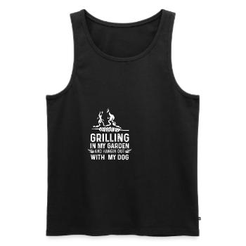 Grillen im Garten Hundeperson Geschenk - Männer Premium Bio Tank Top - Schwarz - Vorne - AI Model Male 178 light (178cm)